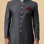 Classic Charcoal Grey Achkan for Men | Elegant Ethnic Wear | Jaipurio